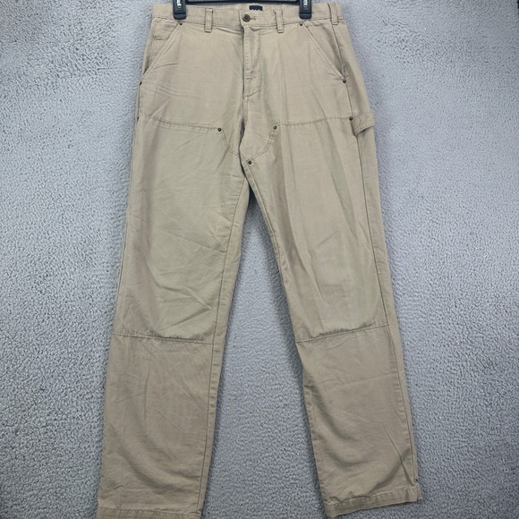 GAP Mens Carpenter Pants‎ 31X32 Tan Flat Front Workwear Straight Pockets Outdoor - Picture 1 of 8